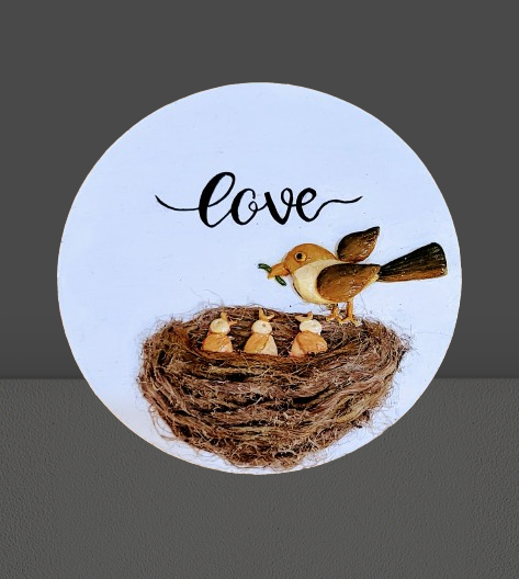 love_fridge_magnet Handcrafted "Love" Bird's Nest Fridge Magnet